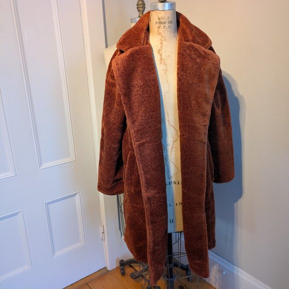 NWT Jayley Teddy Faux Fur Long Midi Maxi Coat